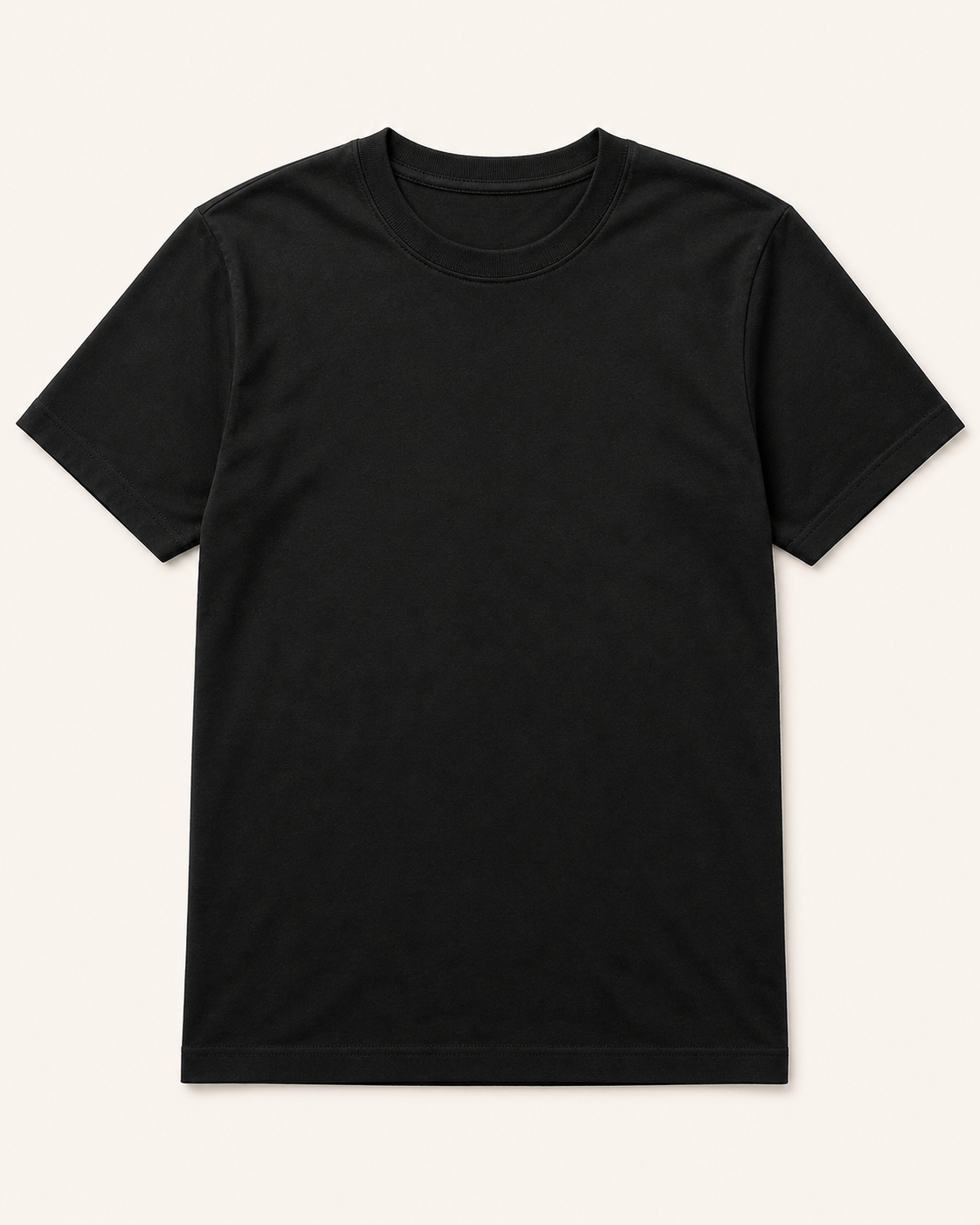 Realistic Front Black T-shirt mockup